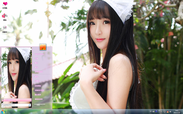 性感胸模夏瑶甜美写真Win8主题