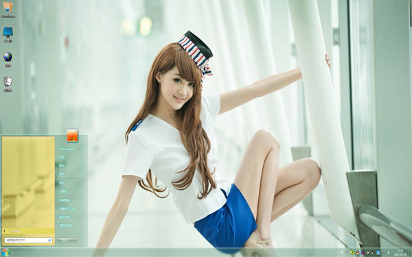 美丽制服空姐Win8主题